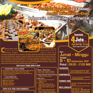 Workshop Bisnis Catering, 8 – 10 September 2017