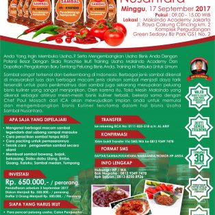 Training Usaha Sambal Nusantara, 17 September 2017