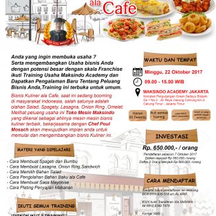 Training Usaha Makanan Ala Cafe, 22 Oktober 2017