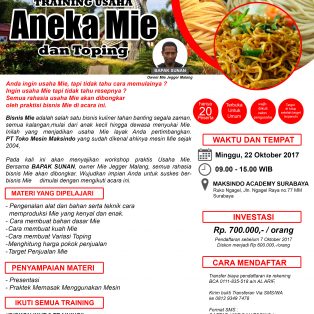 Training Usaha Aneka Mie dan Toping, 22 Oktober 2017