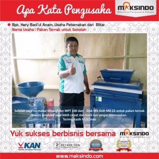 Pakan Ternak Untuk Sekolah : Usaha Produksi Saya Lebih Cepat dengan Mesin Mixer Pelet Maksindo