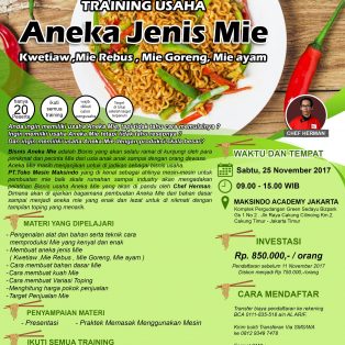 Training Usaha Aneka Jenis Mie, 25 November 2017