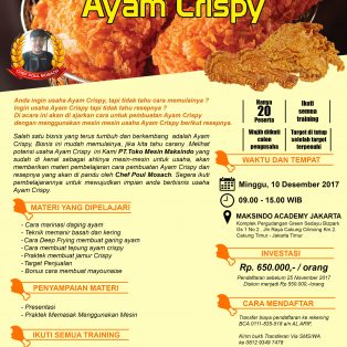 Training Usaha Ayam Crispy, 10 Desember 2017
