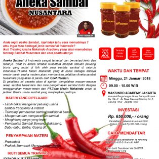 Training Usaha Aneka Sambal Nusantara, 21 Januari 2018