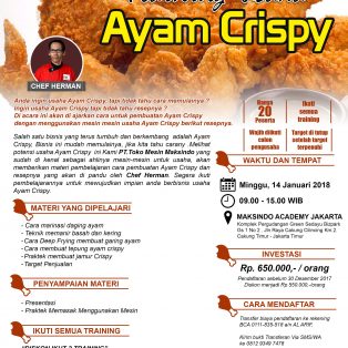 Training Usaha Ayam Krispy, 14 Januari 2018