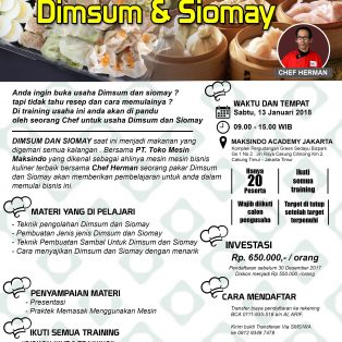 Training Usaha Dimsum dan Siomay, 13 Januari 2018