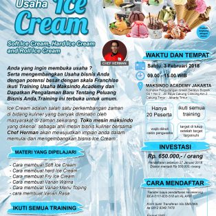 Training Usaha Ice Cream dan Toping, Sabtu 3 Februari 2018