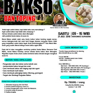 Training Usaha Bakso Dan Toping, 21 Juli 2018