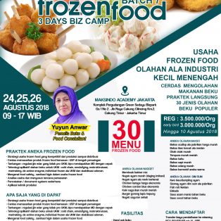Training Usaha Frozen Food, 24, 25, 26 Agustus 2018