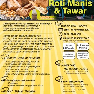 Training Usaha Roti Manis dan Tawar, 11 November 2017