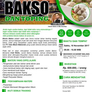 Training Usaha Aneka Bakso dan Toping, 18 November 2017