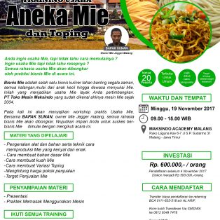 Training Usaha Aneka Mie dan Toping, 19 November 2017