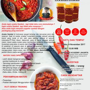 Training Usaha Aneka Sambal Nusantara, 4 November 2017