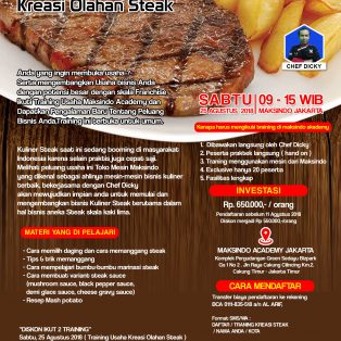Training Usaha Kreasi Olahan Steak Sabtu, 25 Agustus 2018