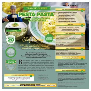 Training Sukses Pesta Pasta, Sabtu 03 Agustus 2019